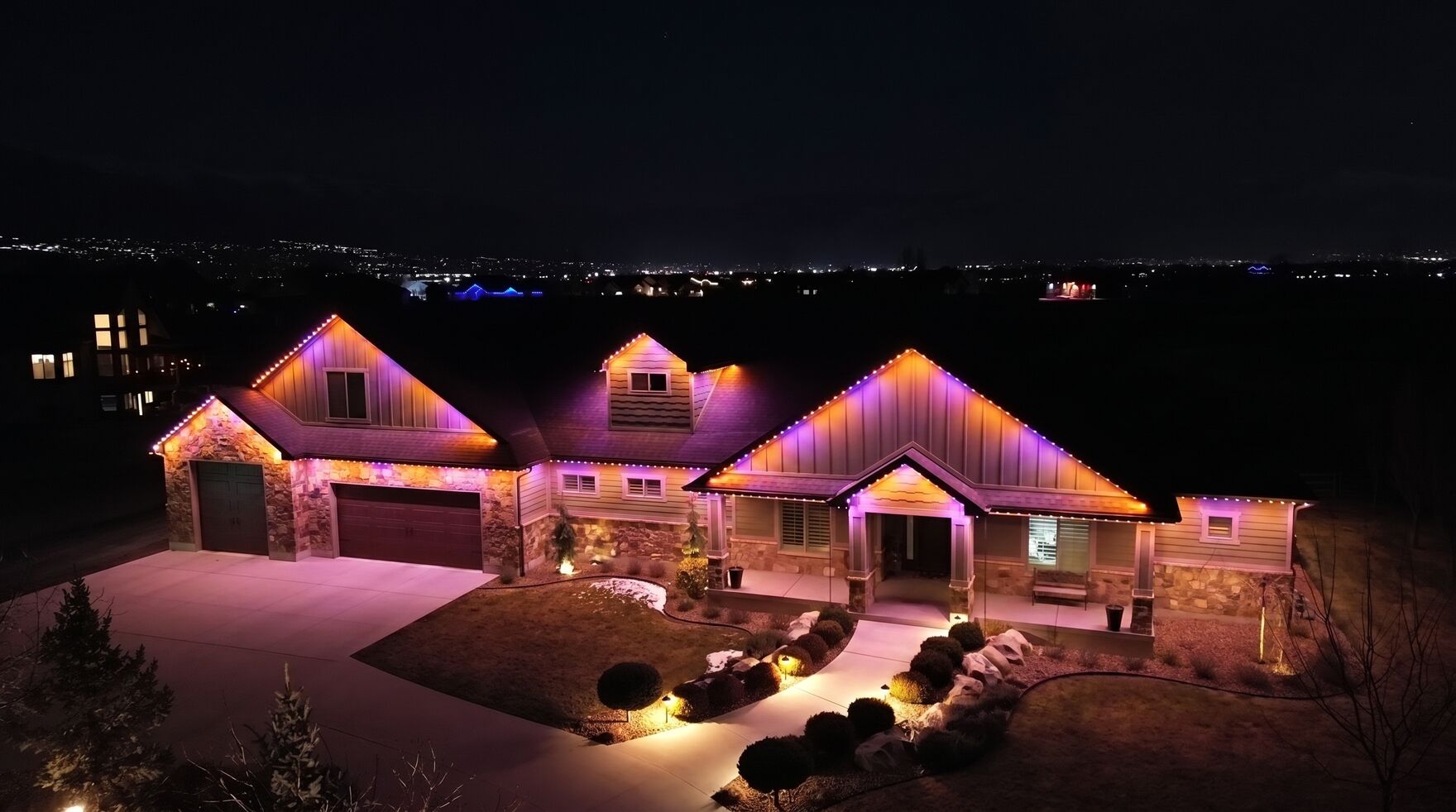 TruLight roofline at night